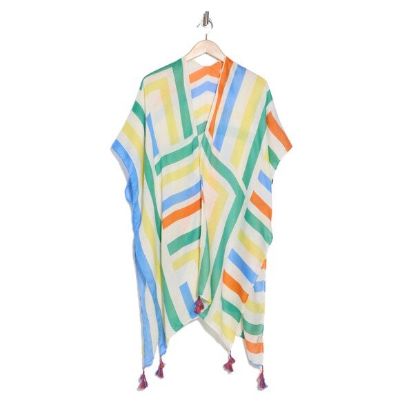 Do Everything In Love Abstract Kimono – Tassel Trim, Lightweight Boho Layer, OS - Picture 6 of 16